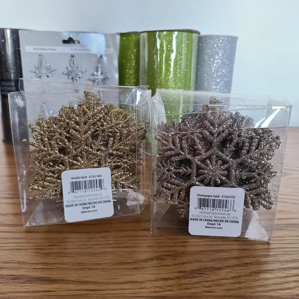 Christmas Crafts Lot - Includes Tulle, Ribbon, and Bulk Ornaments For Crafting